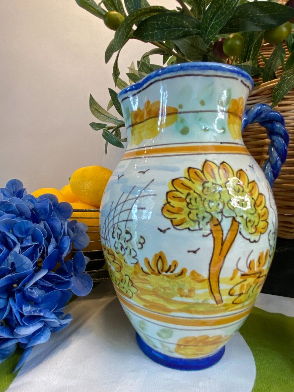 Vintage Italian Majolica Tin-glazed Earthenware Art Pottery Vase Craftsman Color